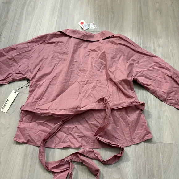 Haute Monde Women Blouse Top Pink Wrap Tie Long Sleeve Made in Vietnam Size 2XL - Picture 14 of 15